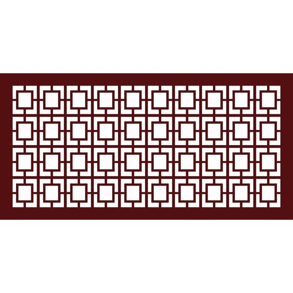 LaserCut Metal Privacy Fence, SquareChain, Rust, 24